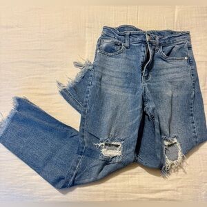 Girls distressed cropped jeans